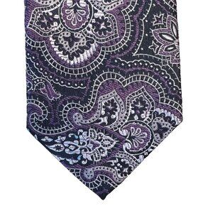 Boss‎ Hugo Boss 100% Silk Neck Tie Purple Paisley